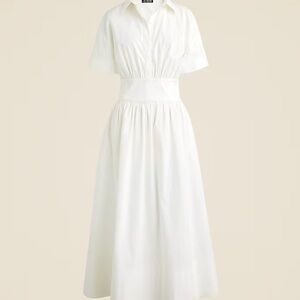 J. Crew Women’s Sz 10 Fitted Waist Crisp shirtdress Stretch Cotton Poplin